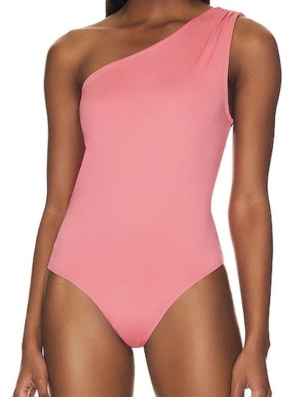 PAIGE One-Shoulder Pink Bodysuit